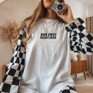 Retro bike Girl Irony black Tri-Blend Shirt