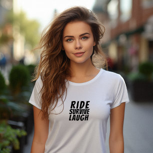 Retro bike Girl Irony black Tri-Blend Shirt
