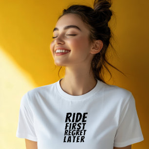 Retro bike Girl Irony black Tri-Blend Shirt