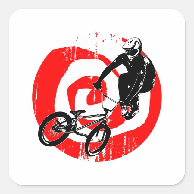Retro Bike Square Sticker (Front)