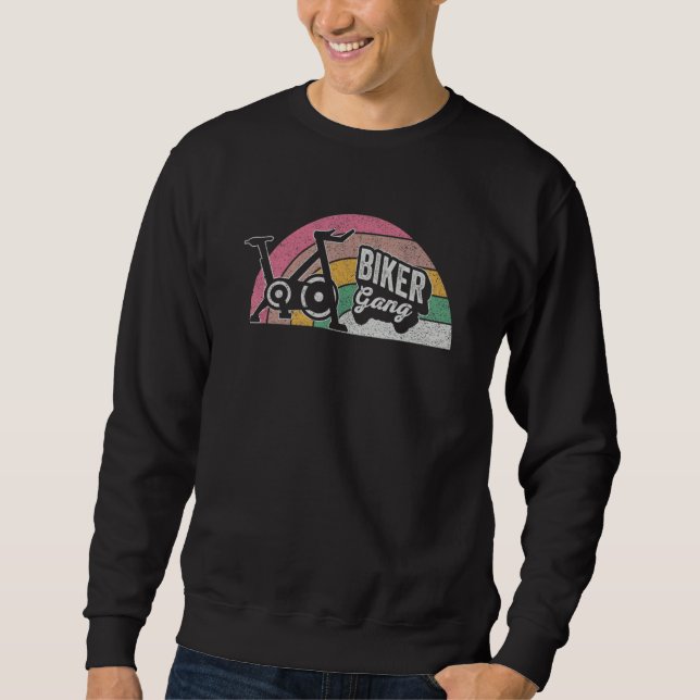 Retro Biker Gang   Spin Saying Gym Workout Spinnin Sweatshirt (Front)