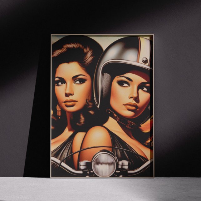 Retro Biker Girls Poster (Creator Uploaded)