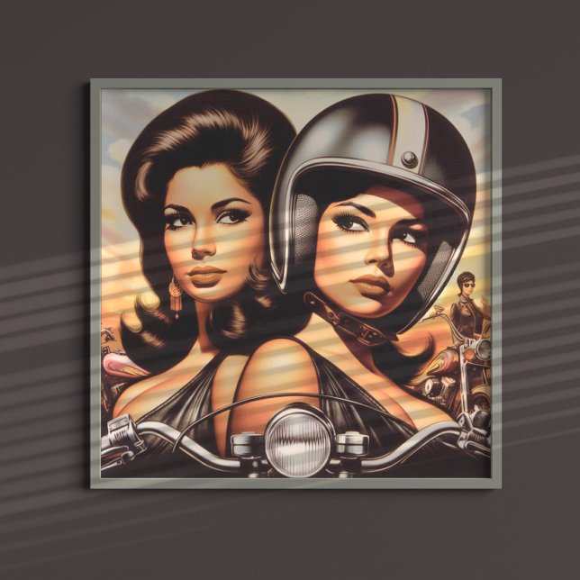 Retro Biker Girls Poster (Creator Uploaded)