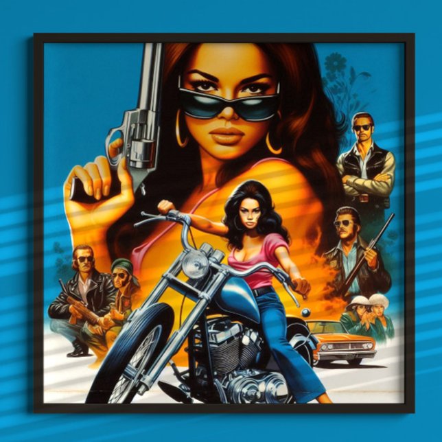 Retro Biker Girls Poster (Creator Uploaded)