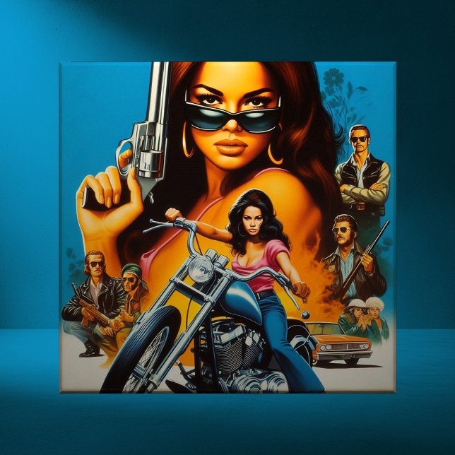 Retro Biker Girls Tile (Creator Uploaded)