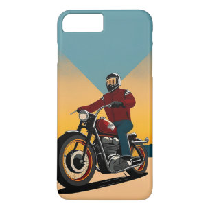 🌇 Retro Biker Riding Into Dramatic Sunset Sky Case-Mate iPhone Case