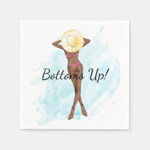 Retro Bikini Girl Adult Party Napkin