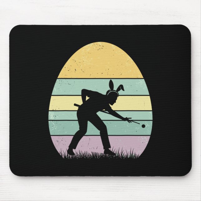 Retro Billard Easter Egg Easter Day Billiard Women Mouse Pad (Front)