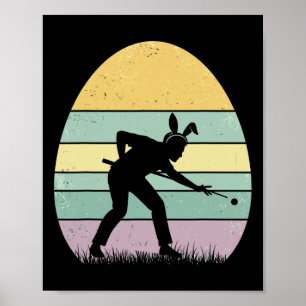 Retro Billard Easter Egg Easter Day Billiard Women Poster