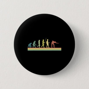 Retro Billiards Human Evolution Lover Gift Pool Sn 6 Cm Round Badge