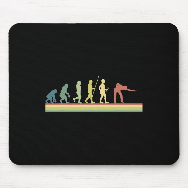 Retro Billiards Human Evolution Lover Gift Pool Sn Mouse Pad (Front)