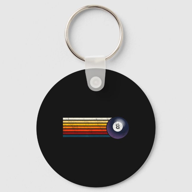 Retro Billiards Ll Eight Pool Table Snooker Pyrami Key Ring (Front)