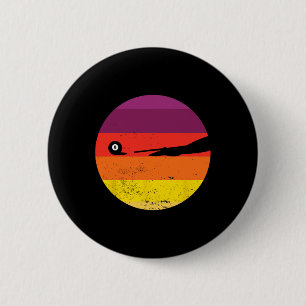 Retro Billiards Silhouette Pool Table Snooker Pyra 6 Cm Round Badge
