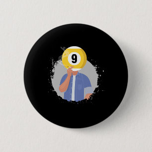 Retro Billiards Snooker Billiard 9 Ll Player Cue S 6 Cm Round Badge