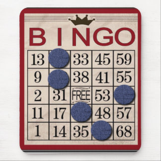 Retro Bingo Card Funny Mouse Pad