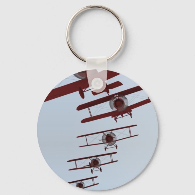 Retro Biplane Key Ring (Front)