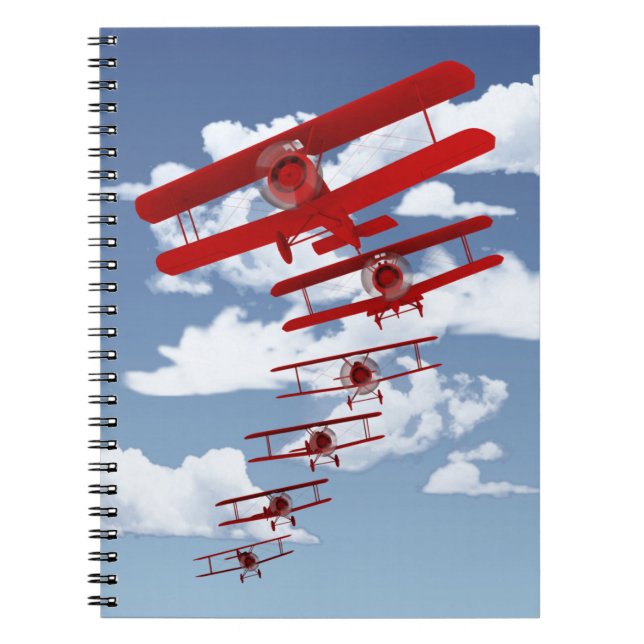 Retro Biplane Spiral Notebook (Front)