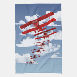 Retro Biplane Tea Towel
