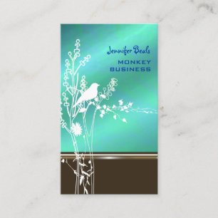 Retro bird on a branch business card