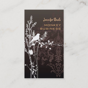Retro bird on a branch + chocolate business card