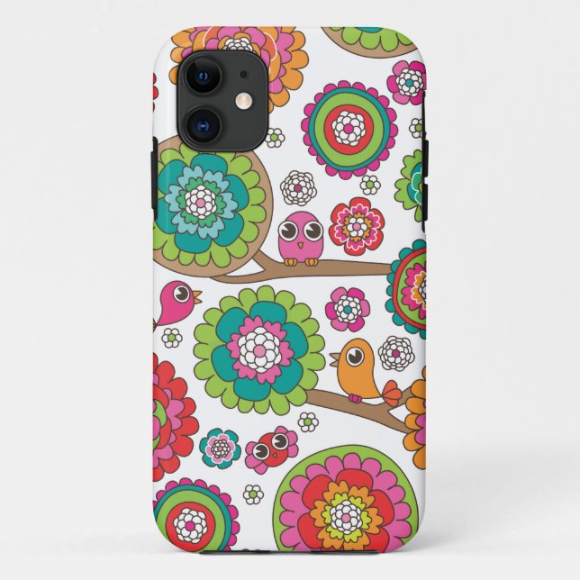 Retro bird pattern illustration Case-Mate iPhone case (Back)