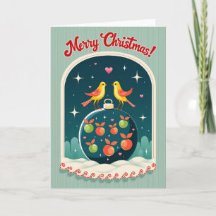 Retro Birds Christmas Card