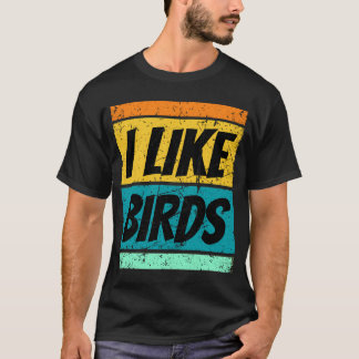 Retro Birds Shirt Minimalist Shirt Men Women Birdw