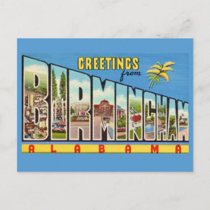 Retro Birmingham AL Greeting Postcard