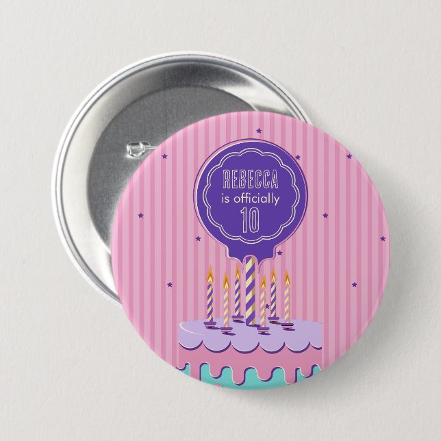 Retro Birthday 7.5 Cm Round Badge (Front & Back)