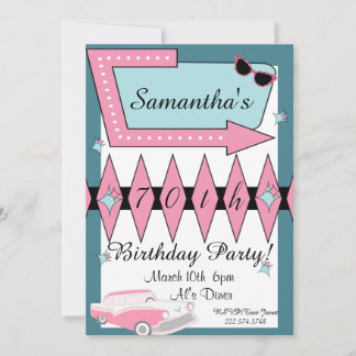 Retro Birthday Any Age,1950's Invitation