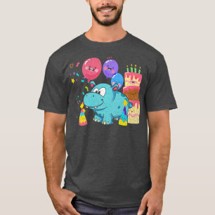 Retro Birthday Balloon Hippo T-Shirt