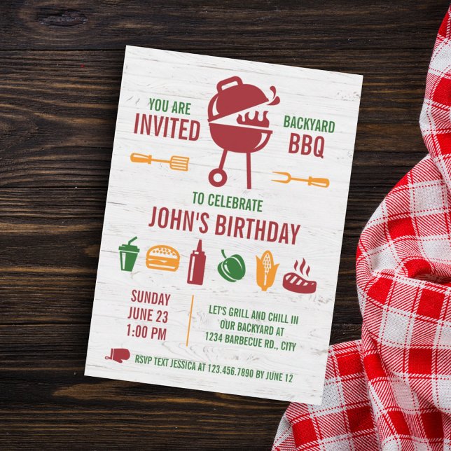 Retro Birthday BBQ Invitation (Creator Uploaded)