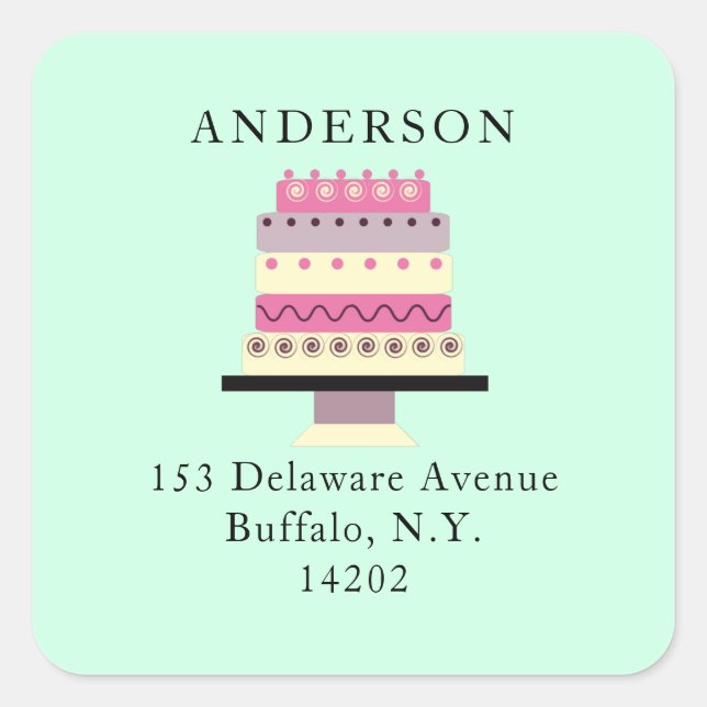 Retro Birthday Cake Baking Return Address Label (Front)