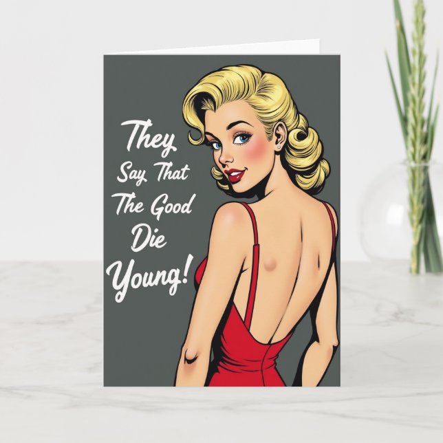 Retro Birthday Lady Card (Front)