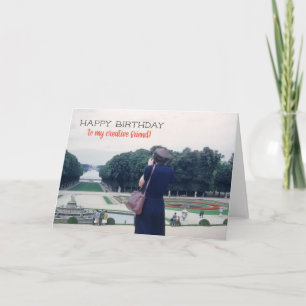 Retro Birthday Lady with Camera Creative Friend Card