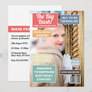 Retro Birthday Magazine Cover Invitation