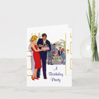 Retro Birthday Party Invitation Cards Card CUSTOM