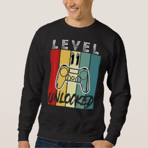 Retro Birthday Video Game 11 Years Old Gamer Level Sweatshirt