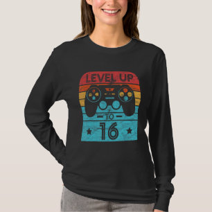 Retro Birthday Video Game 16 Years Old Gamer Level T-Shirt