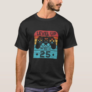 Retro Birthday Video Game 25 Years Old Gamer Level T-Shirt