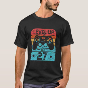 Retro Birthday Video Game 27 Years Old Gamer Level T-Shirt