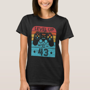 Retro Birthday Video Game 43 Years Old Gamer Level T-Shirt