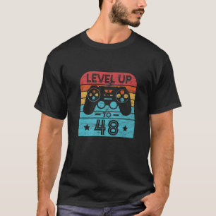 Retro Birthday Video Game 48 Years Old Gamer Level T-Shirt