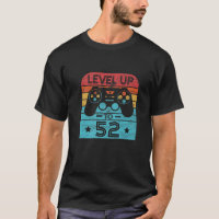 Retro Birthday Video Game 52 Years Old Gamer Level