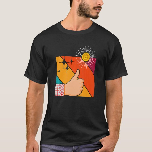 Retro Bitcoin Cryptocurrency Coin Btc Bitcoin T-Shirt (Front)