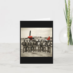 Retro black airmen black history world war 2 card