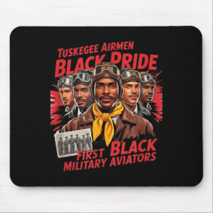 Retro Black Airmen Black History World War 2 Tuske Mouse Pad