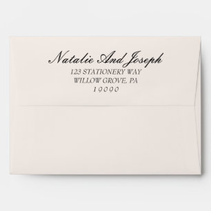 Retro Black And Cream Old Money Luxury Wedding Envelope
