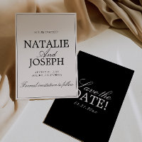 Retro Black And Cream Old Money Luxury Wedding