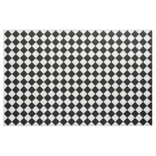 Retro Black and White Chequerboard Pattern Fabric